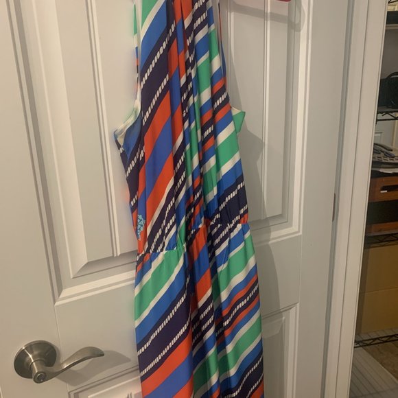 Lilly Pulitzer Kennett Multi-overboard Stripe Braided Chain Halter Dress - Picture 2 of 5